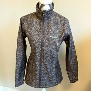 EUC Columbia Grey Rain Jacket- fleece lined- size small